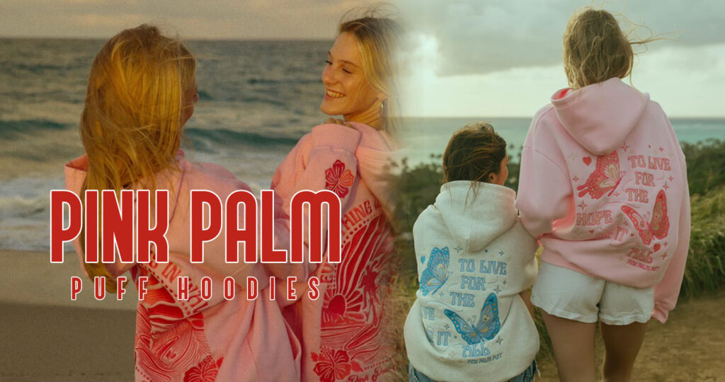 Pink Palm Puff Hoodie