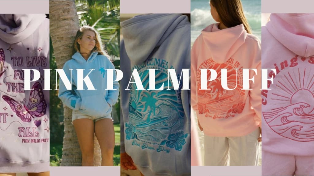 Pink Palm Puff Hoodie